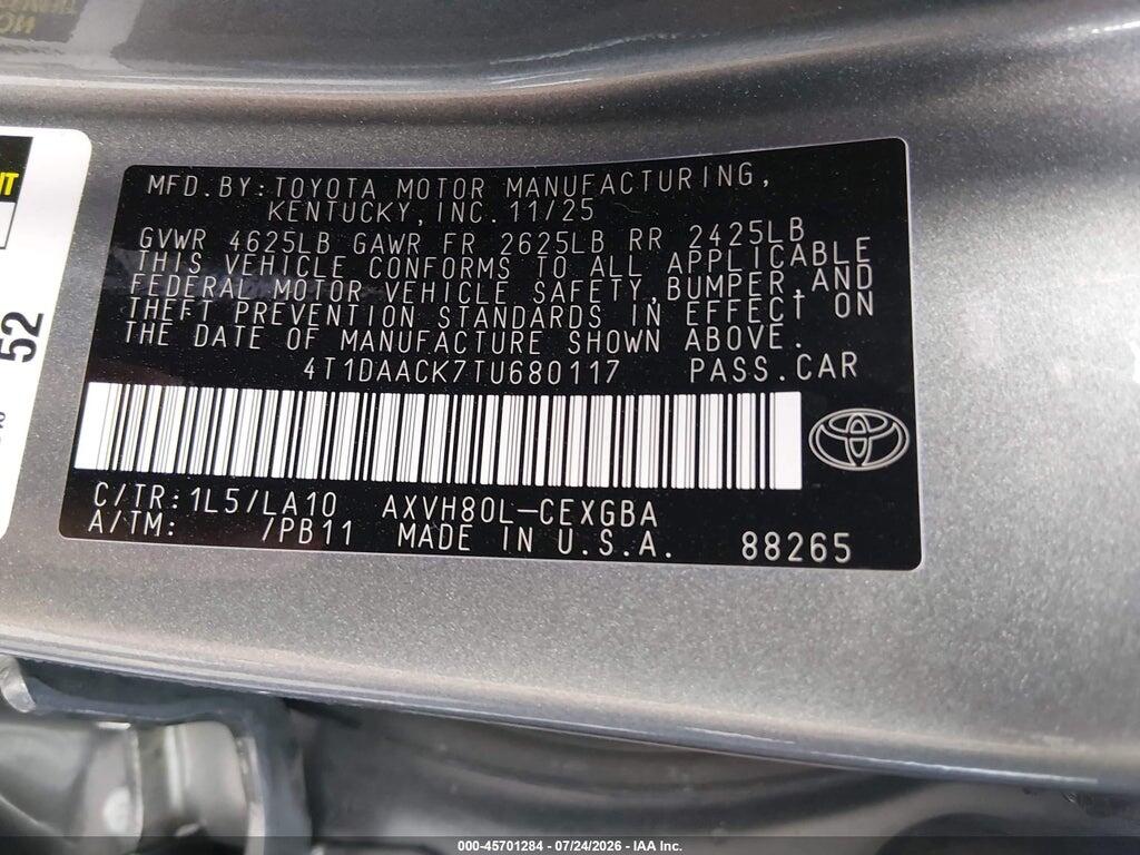 4T1DAACK7TU680117 2026 TOYOTA CAMRY photo no. 9