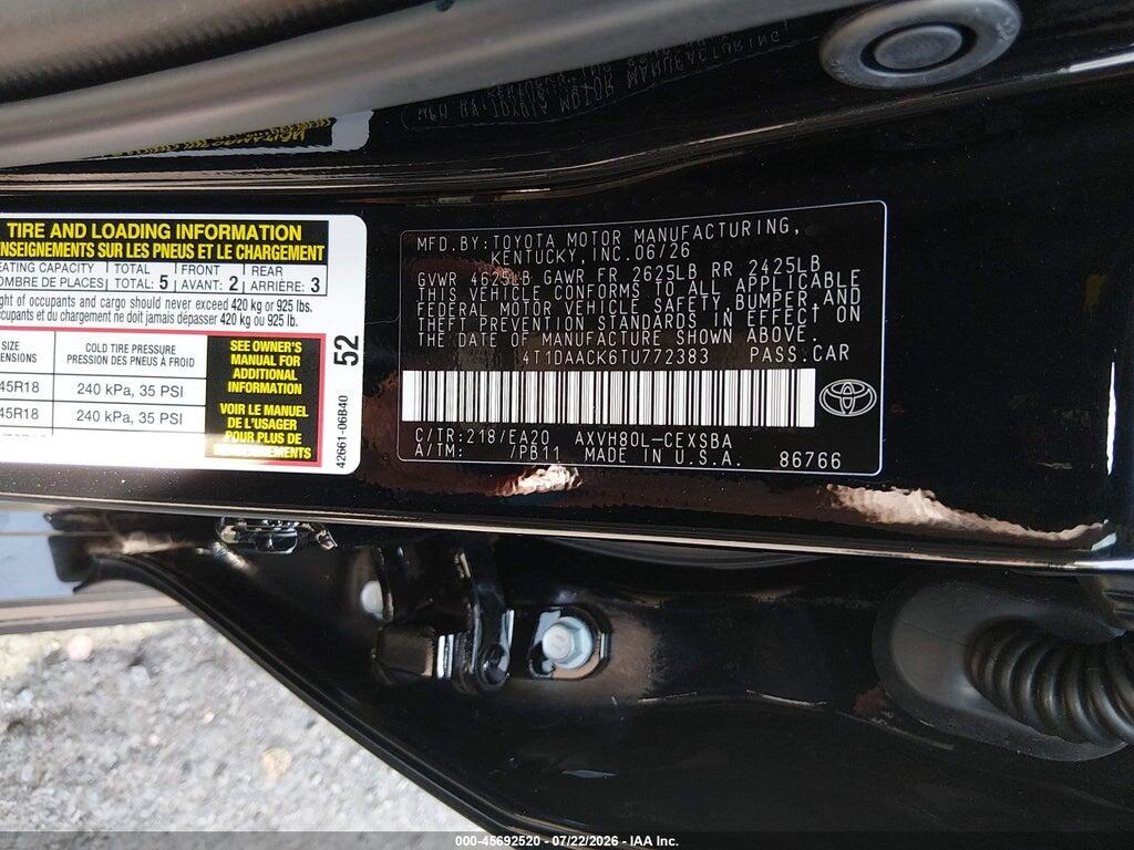 4T1DAACK6TU772383 2026 TOYOTA CAMRY photo no. 9