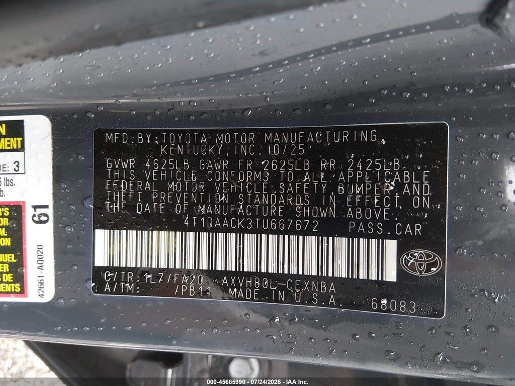 4T1DAACK3TU667672 2026 TOYOTA CAMRY photo no. 9