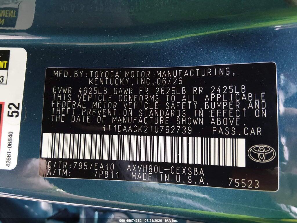 4T1DAACK2TU762739 2026 TOYOTA CAMRY photo no. 9