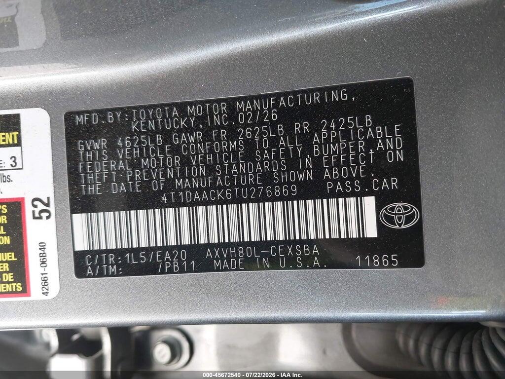 4T1DAACK6TU276869 2026 TOYOTA CAMRY photo no. 9