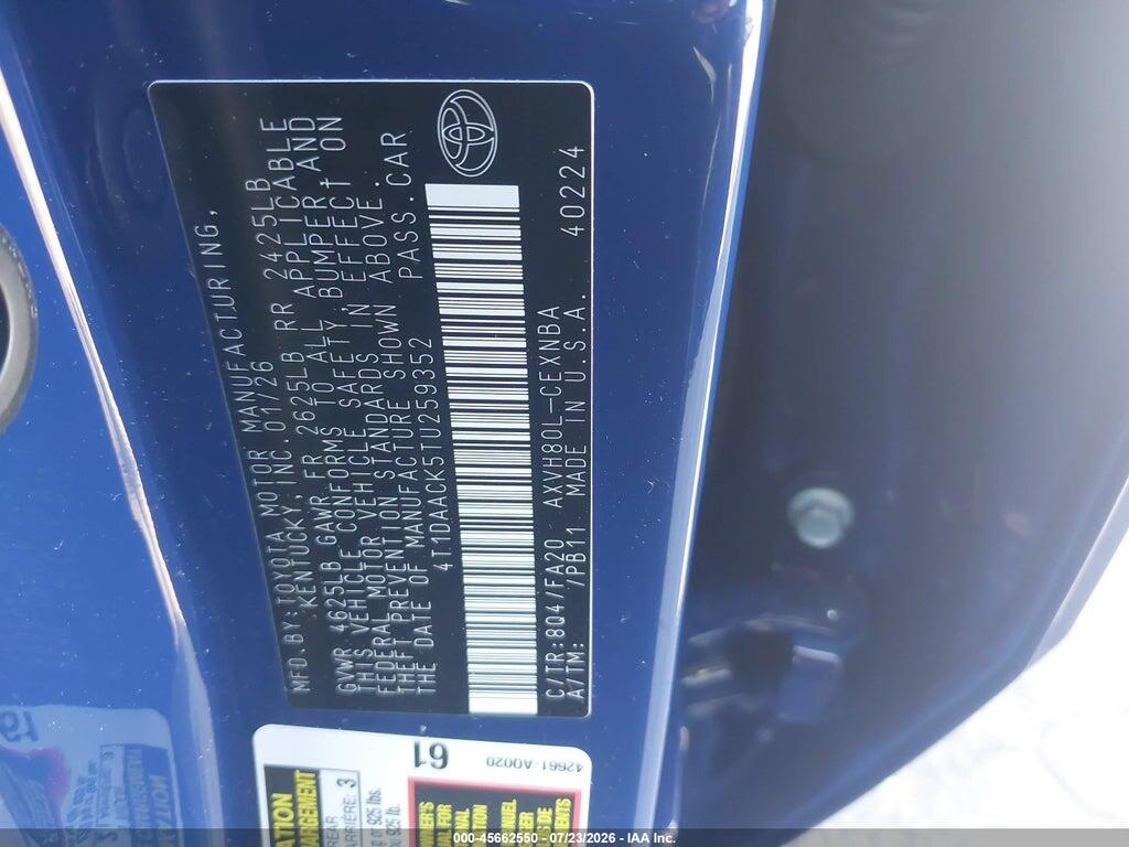 4T1DAACK5TU259352 2026 TOYOTA CAMRY photo no. 9