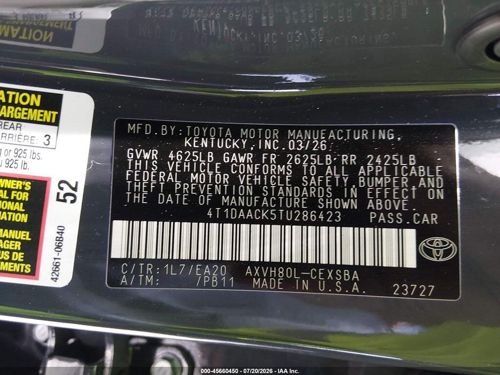 4T1DAACK5TU286423 2026 TOYOTA CAMRY photo no. 9