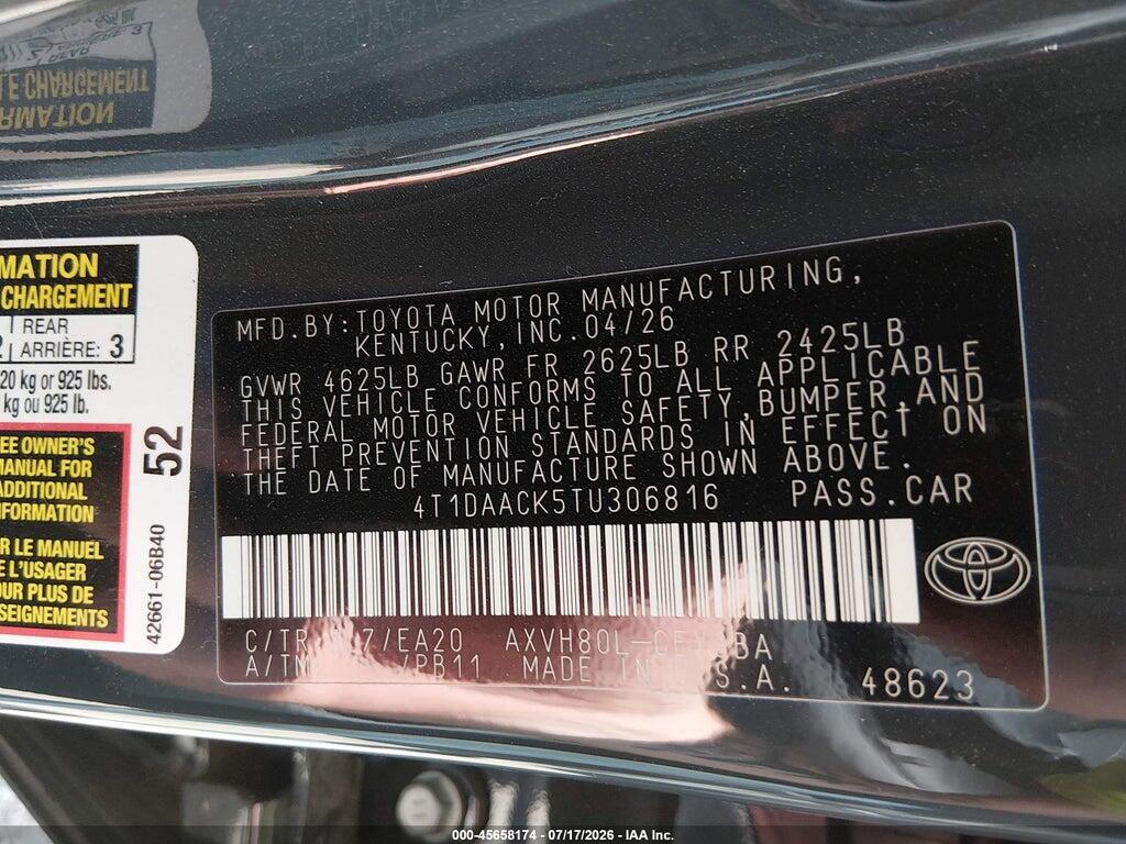 4T1DAACK5TU306816 2026 TOYOTA CAMRY photo no. 9