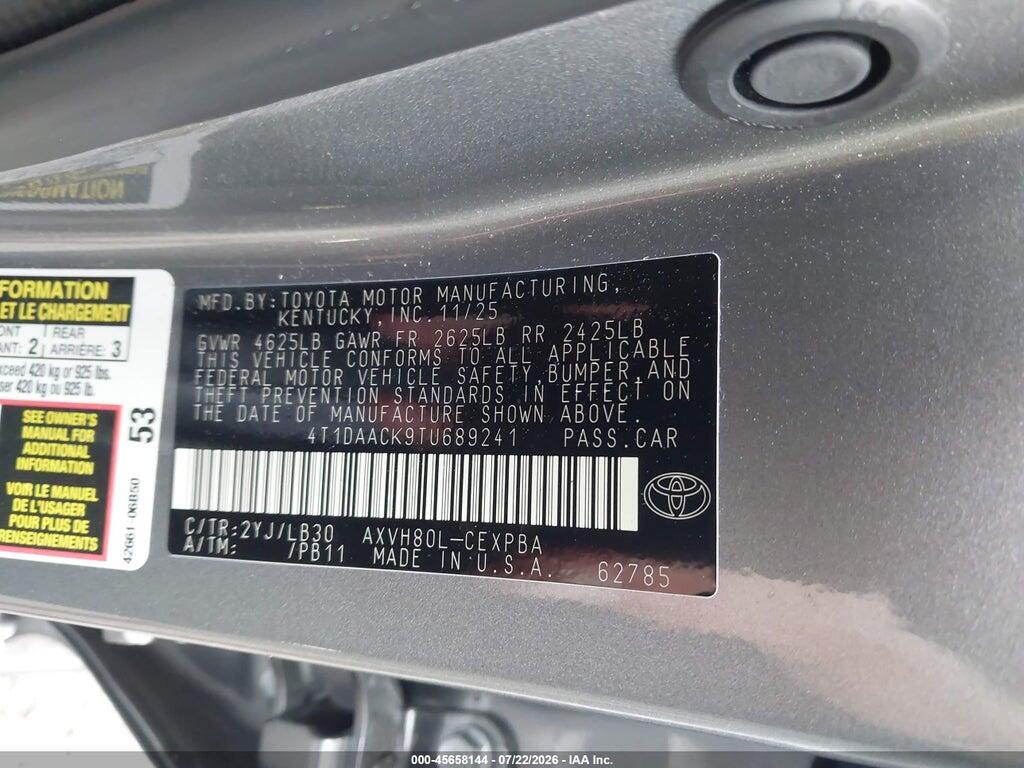 4T1DAACK9TU689241 2026 TOYOTA CAMRY photo no. 9