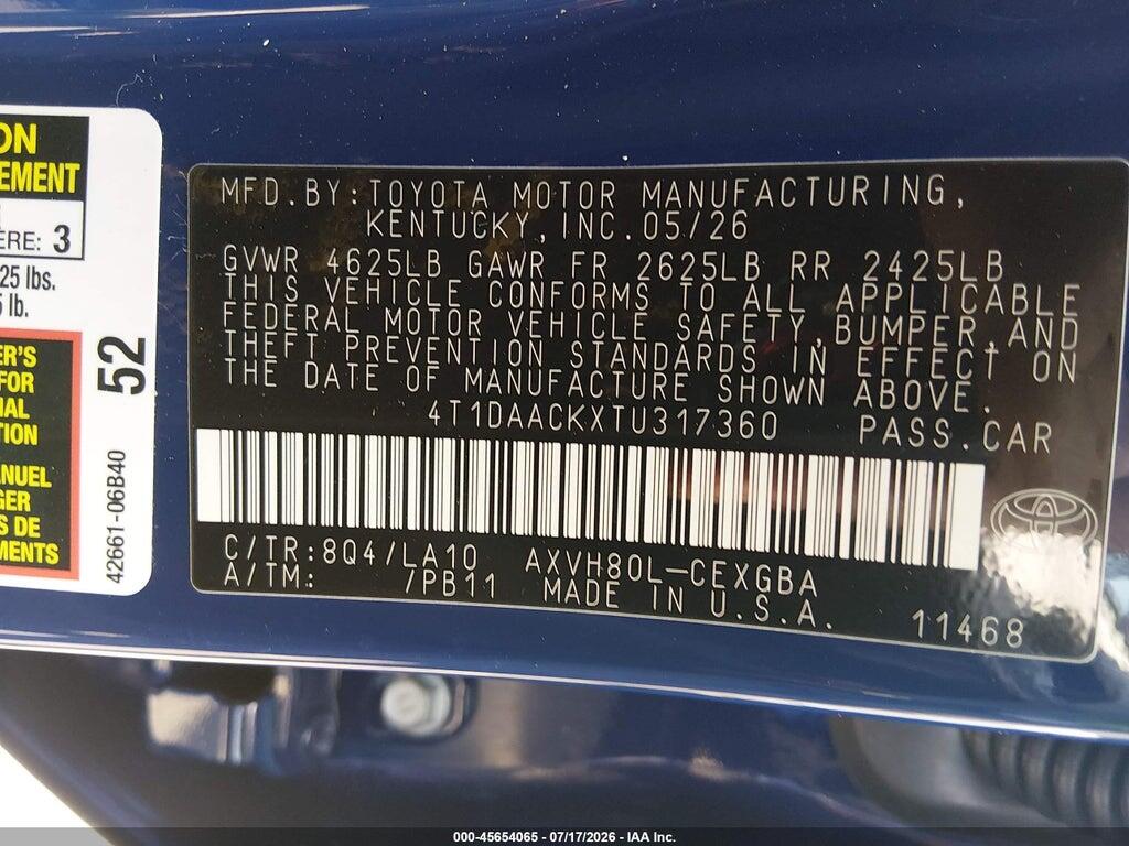 4T1DAACKXTU317360 2026 TOYOTA CAMRY photo no. 9