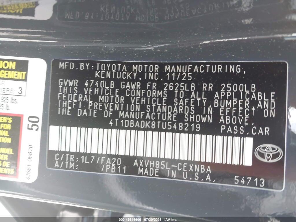 4T1DBADK8TU548219 2026 TOYOTA CAMRY photo no. 9