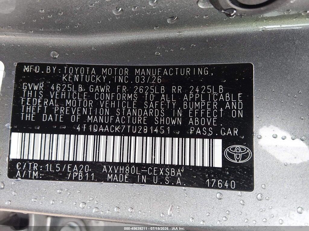 4T1DAACK7TU281451 2026 TOYOTA CAMRY photo no. 9
