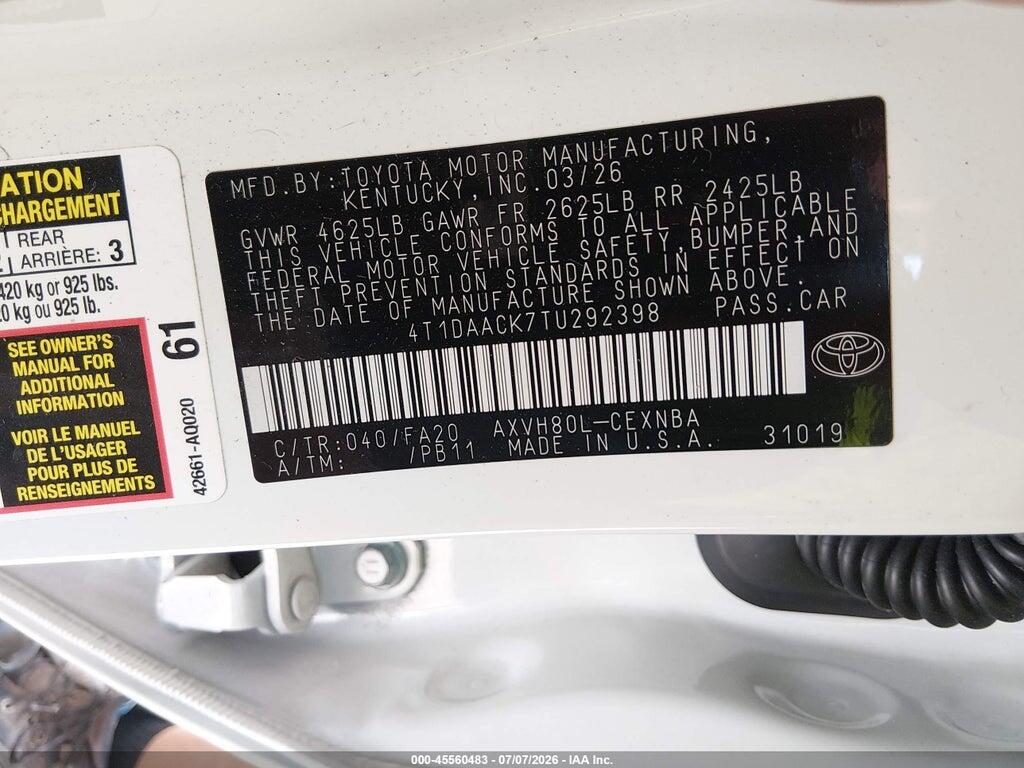 4T1DAACK7TU292398 2026 TOYOTA CAMRY photo no. 9