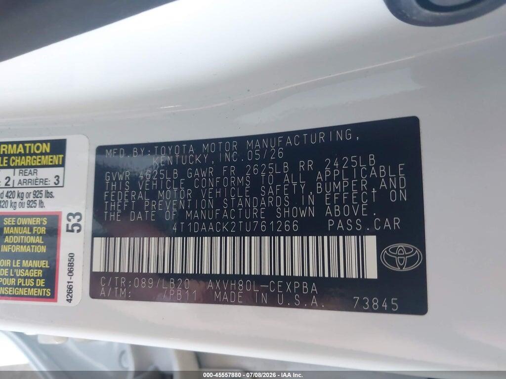 4T1DAACK2TU761266 2026 TOYOTA CAMRY photo no. 9