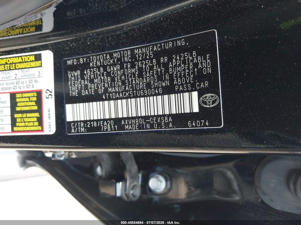 4T1DAACK5TU690046 2026 TOYOTA CAMRY photo no. 9