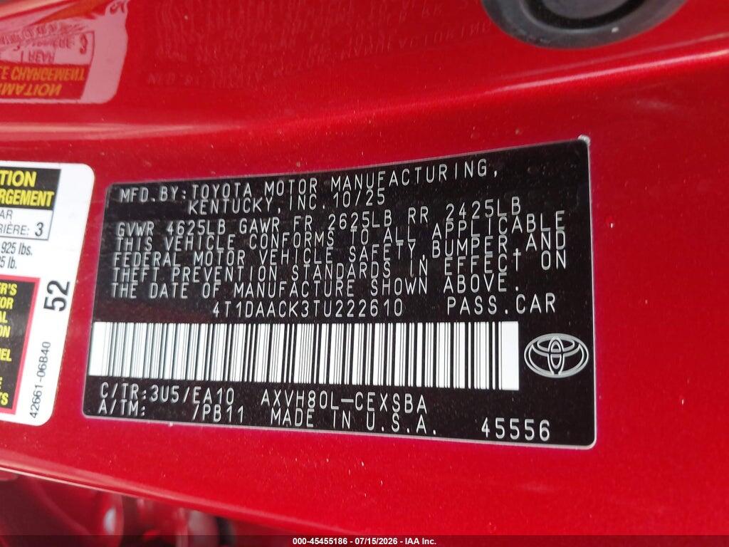 4T1DAACK3TU222610 2026 TOYOTA CAMRY photo no. 9