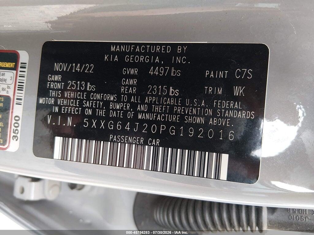5XXG64J20PG192016 2023 KIA K5 photo no. 9