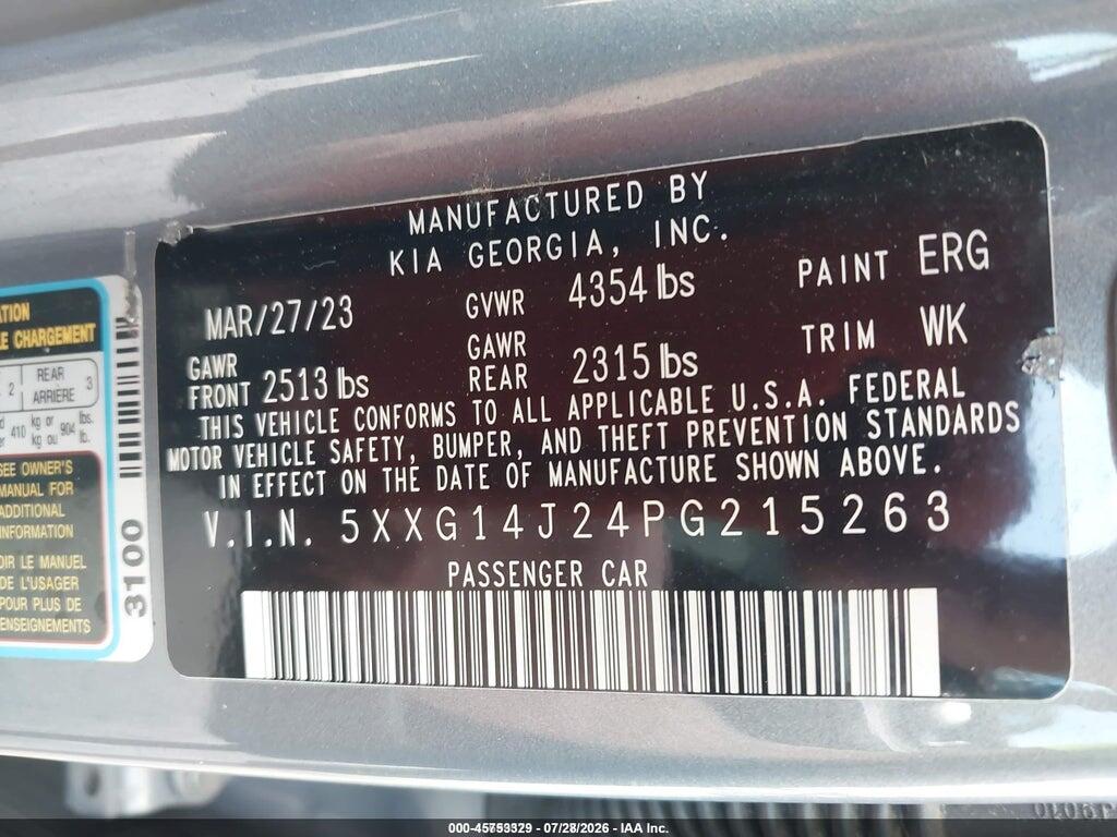 5XXG14J24PG215263 2023 KIA K5 photo no. 9