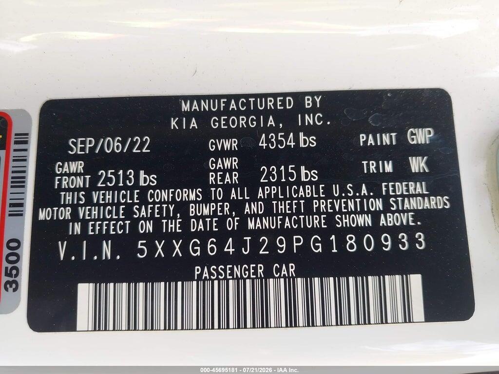 5XXG64J29PG180933 2023 KIA K5 photo no. 9