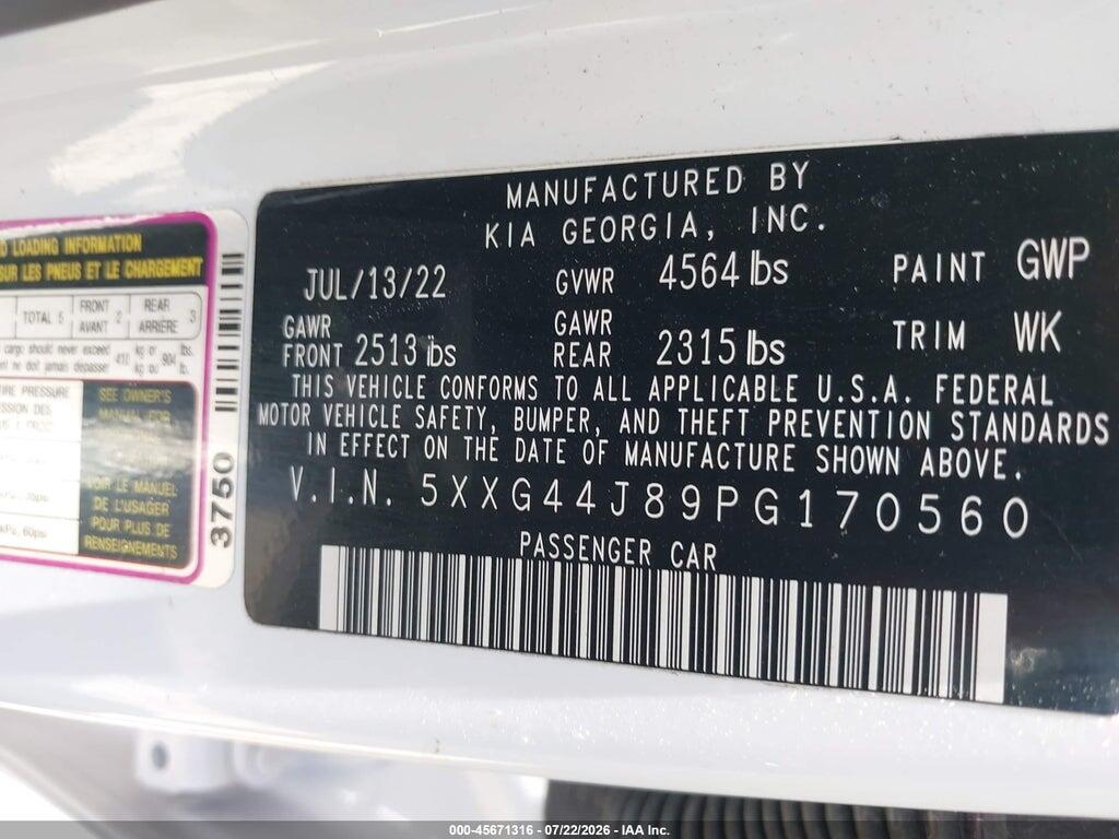 5XXG44J89PG170560 2023 KIA K5 photo no. 9