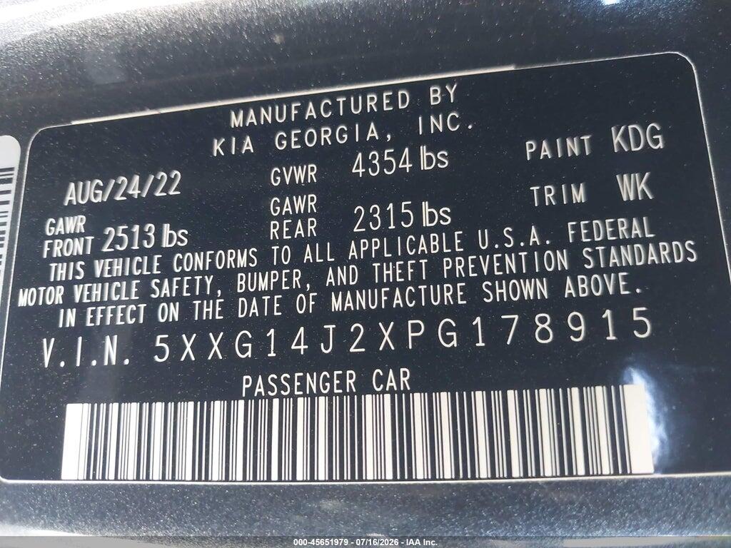 5XXG14J2XPG178915 2023 KIA K5 photo no. 9