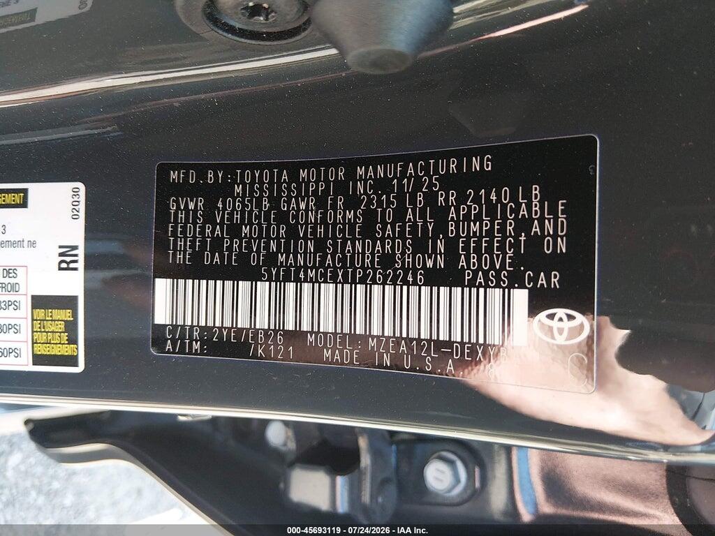 5YFT4MCEXTP262246 2026 TOYOTA COROLLA photo no. 9