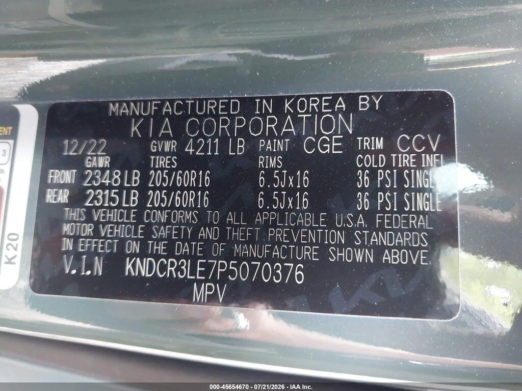 KNDCR3LE7P5070376 2023 KIA NIRO photo no. 9