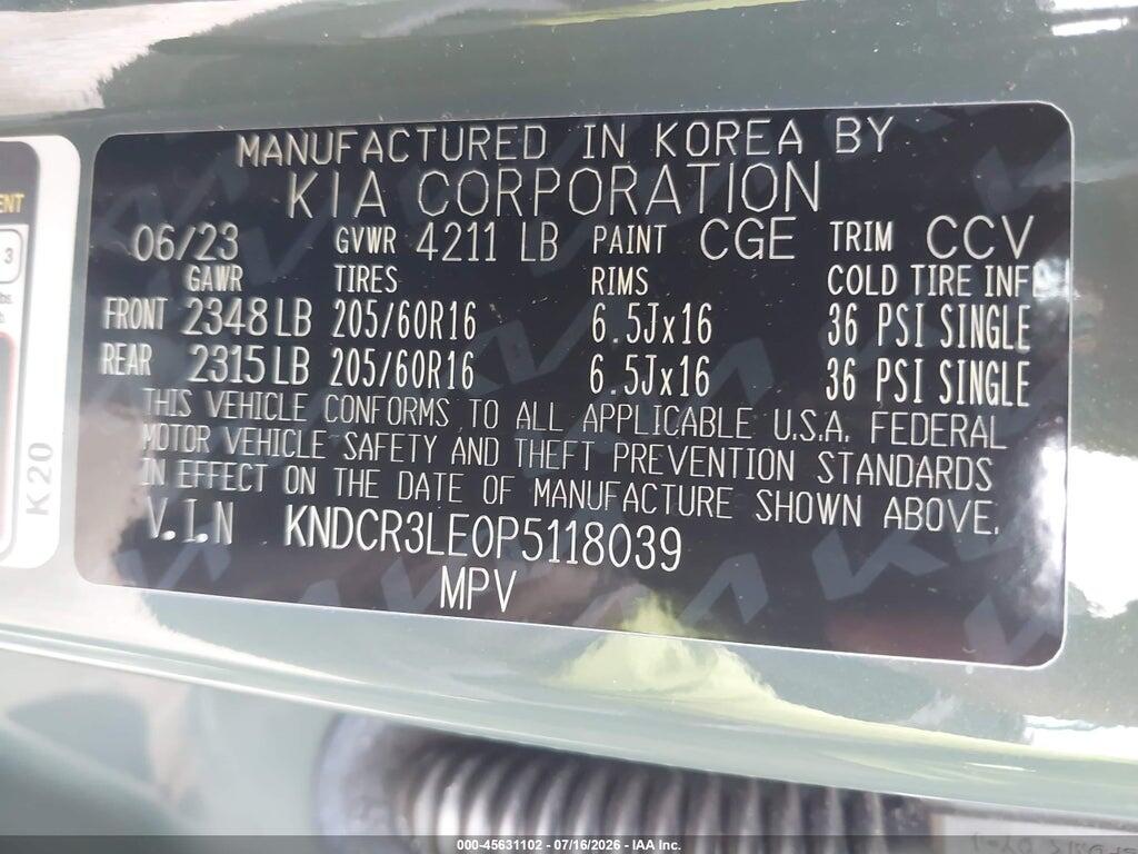KNDCR3LE0P5118039 2023 KIA NIRO photo no. 9
