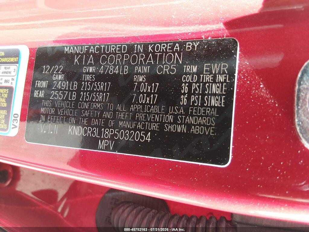KNDCR3L18P5032054 2023 KIA NIRO EV photo no. 9