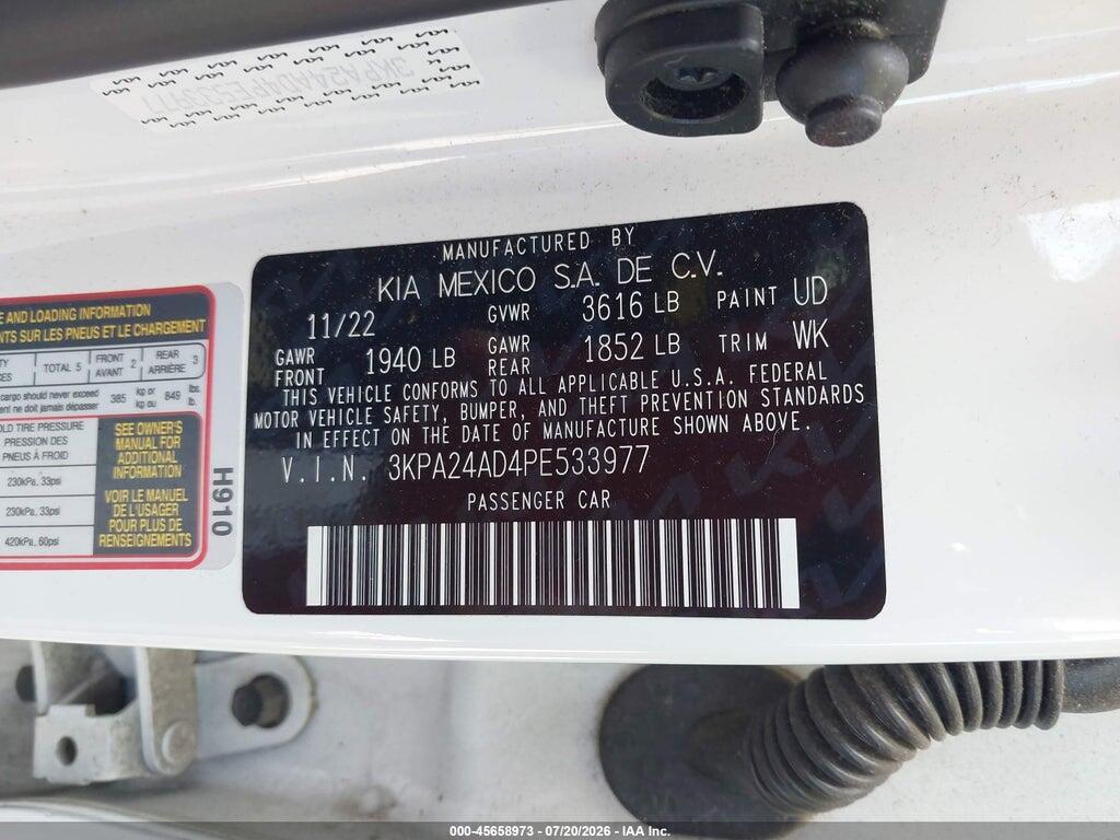 3KPA24AD4PE533977 2023 KIA RIO photo no. 9