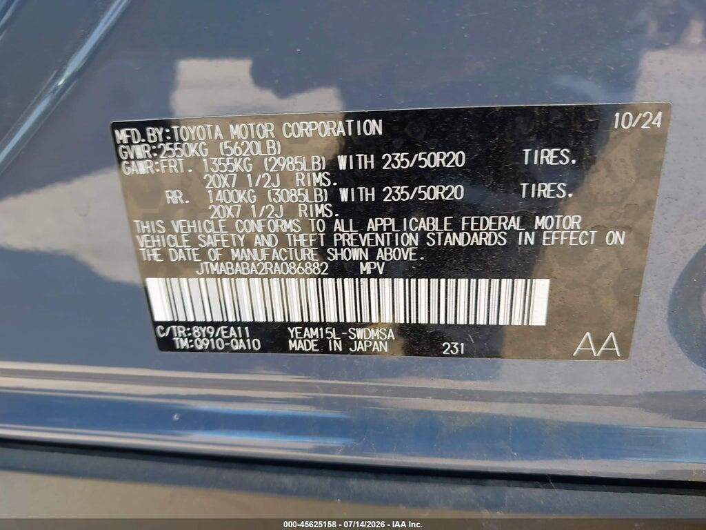 JTMABABA2RA086882 2024 SUBARU SOLTERRA photo no. 9