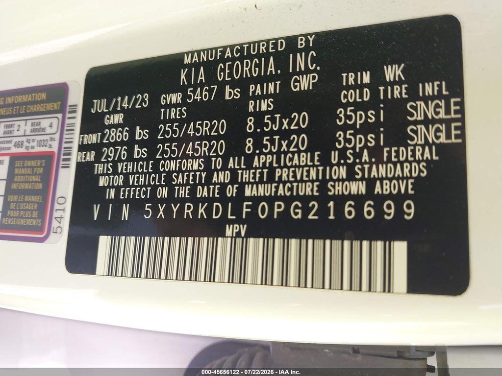 5XYRKDLF0PG216699 2023 KIA SORENTO photo no. 9