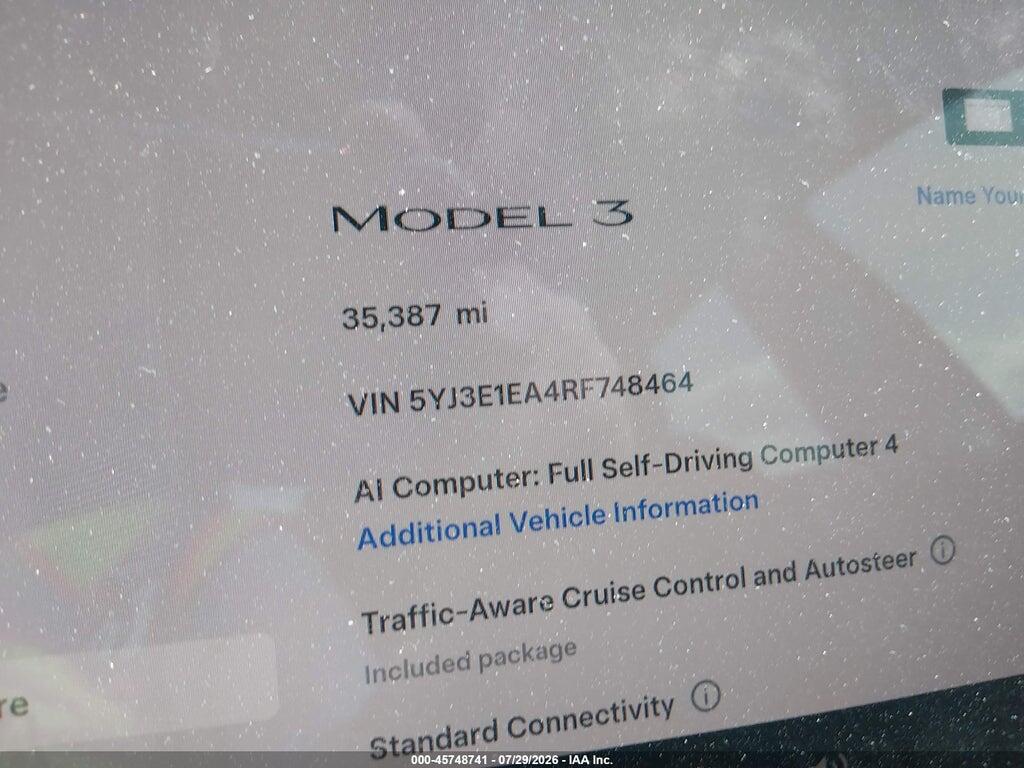 5YJ3E1EA4RF748464 2024 TESLA MODEL 3 photo no. 7