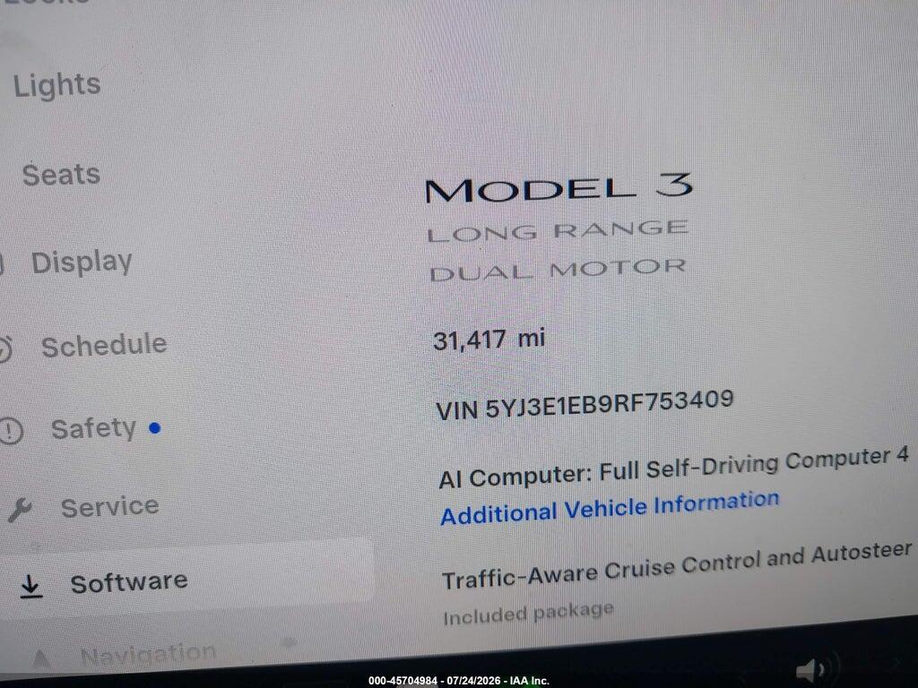 5YJ3E1EB9RF753409 2024 TESLA MODEL 3 photo no. 7