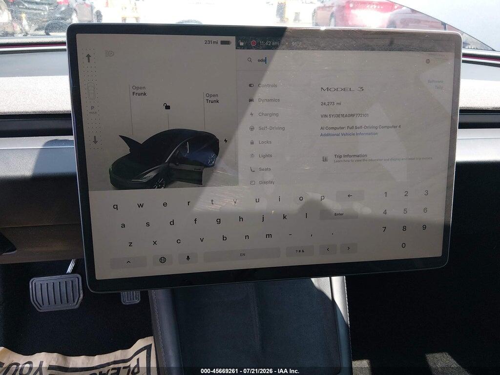 5YJ3E1EA0RF772101 2024 TESLA MODEL 3 photo no. 7