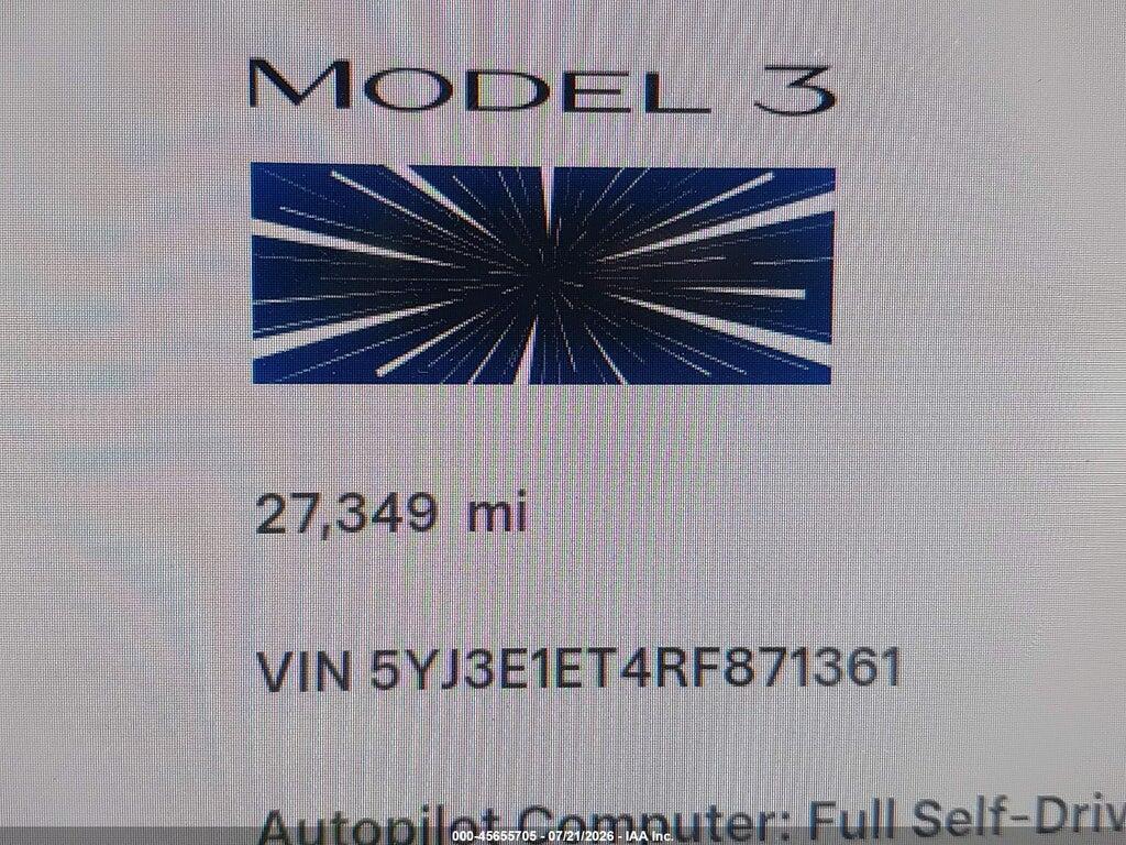 5YJ3E1ET4RF871361 2024 TESLA MODEL 3 photo no. 12
