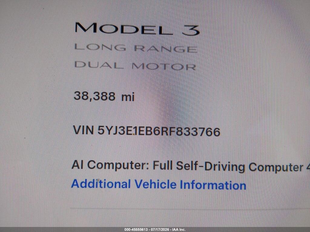 5YJ3E1EB6RF833766 2024 TESLA MODEL 3 photo no. 7