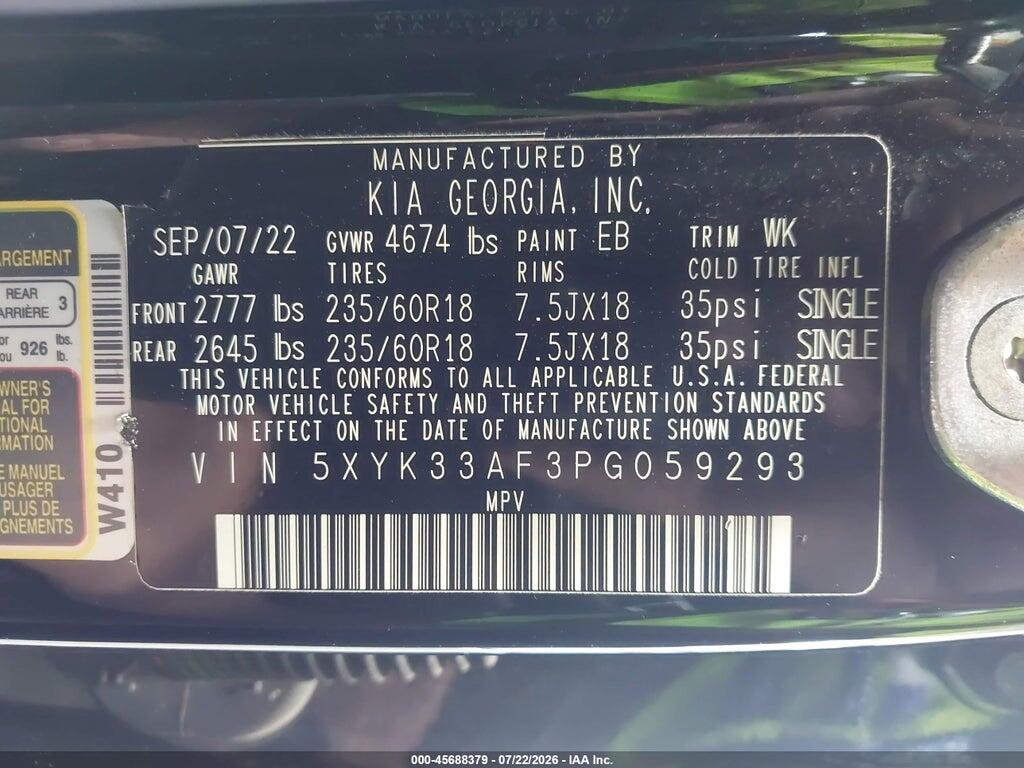 5XYK33AF3PG059293 2023 KIA SPORTAGE photo no. 9
