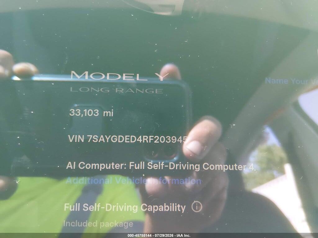 7SAYGDED4RF203945 2024 TESLA MODEL Y photo no. 7