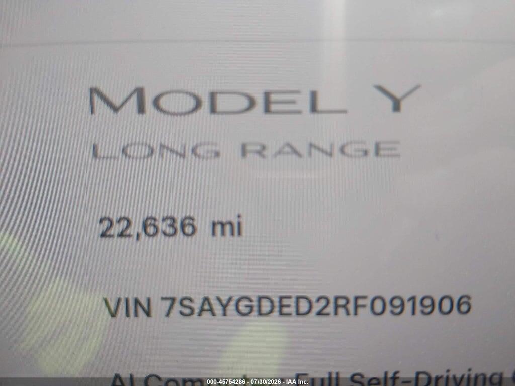 7SAYGDED2RF091906 2024 TESLA MODEL Y photo no. 7