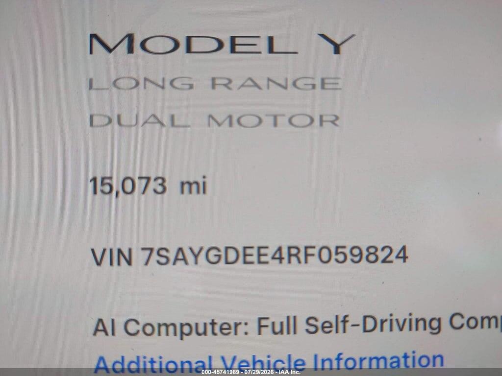 7SAYGDEE4RF059824 2024 TESLA MODEL Y photo no. 7