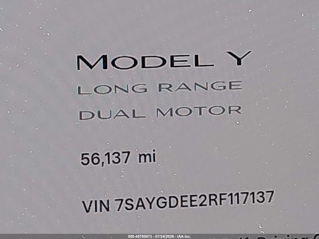 7SAYGDEE2RF117137 2024 TESLA MODEL Y photo no. 7