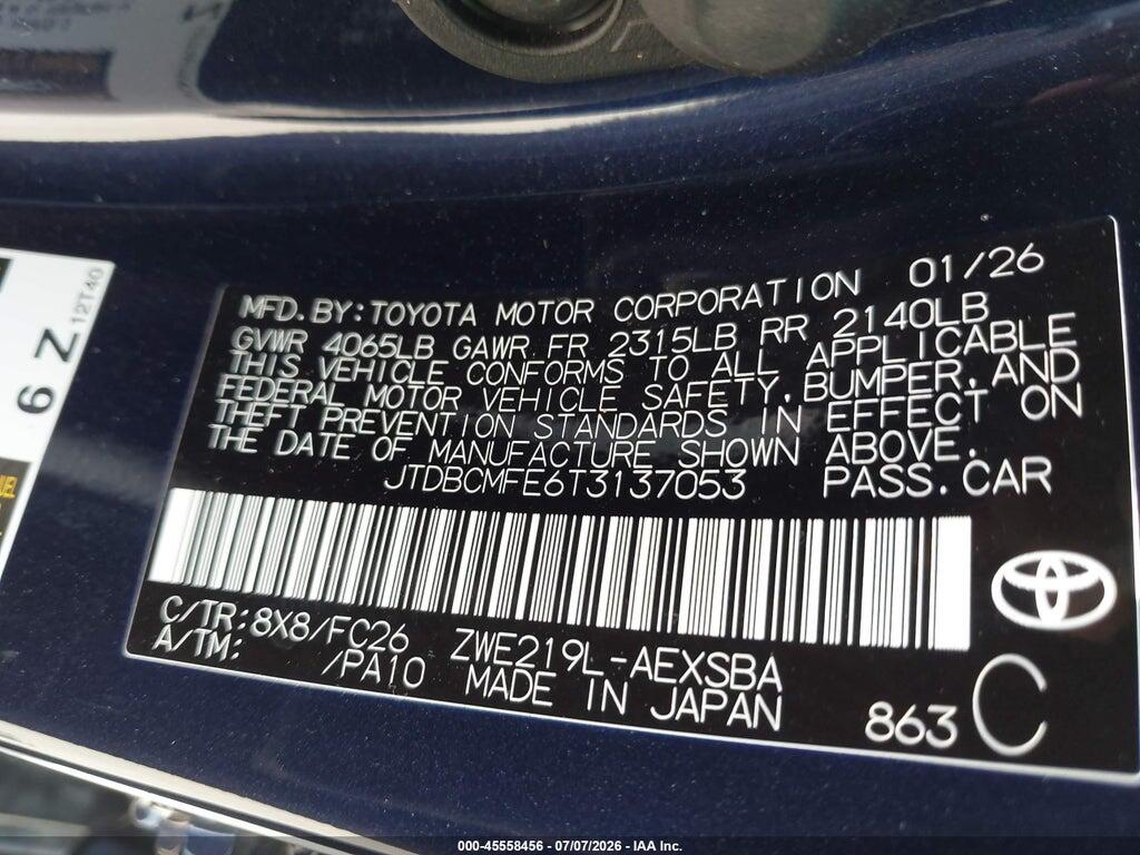 JTDBCMFE6T3137053 2026 TOYOTA COROLLA HYBRID photo no. 9
