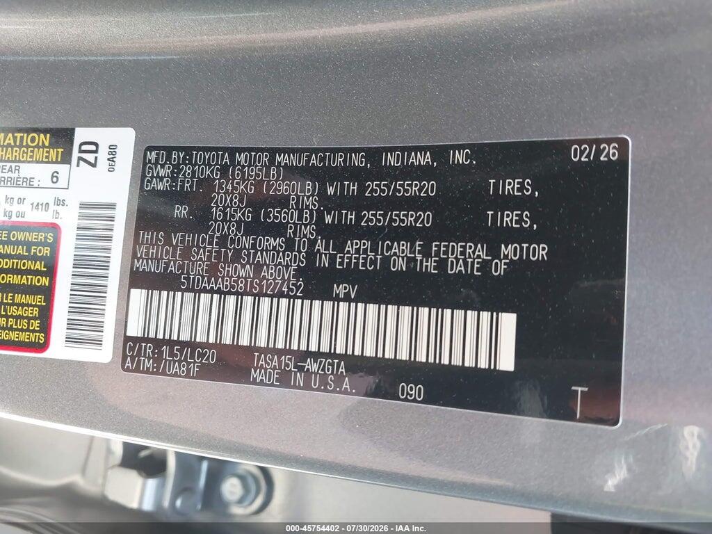 5TDAAAB58TS127452 2026 TOYOTA GRAND HIGHLANDER photo no. 9
