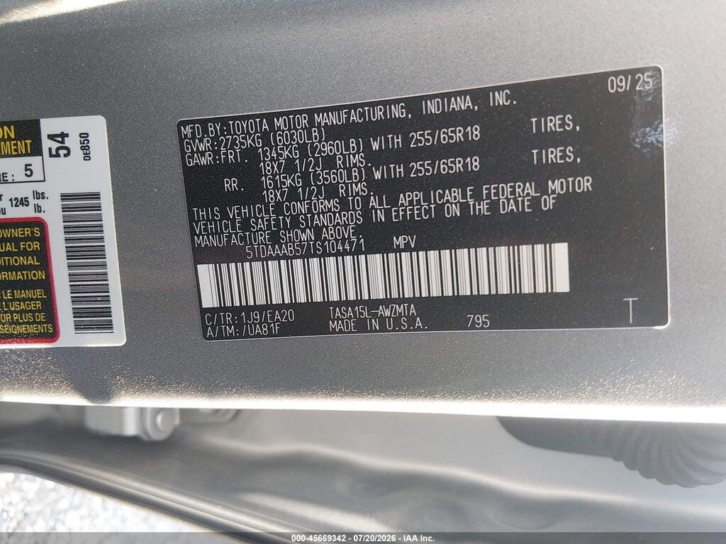 5TDAAAB57TS104471 2026 TOYOTA GRAND HIGHLANDER photo no. 9