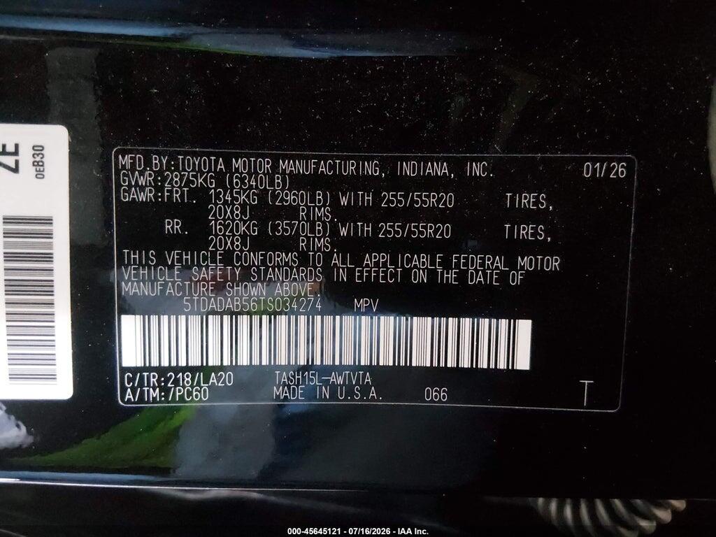 5TDADAB56TS034274 2026 TOYOTA GRAND HIGHLANDER HYBRID photo no. 9