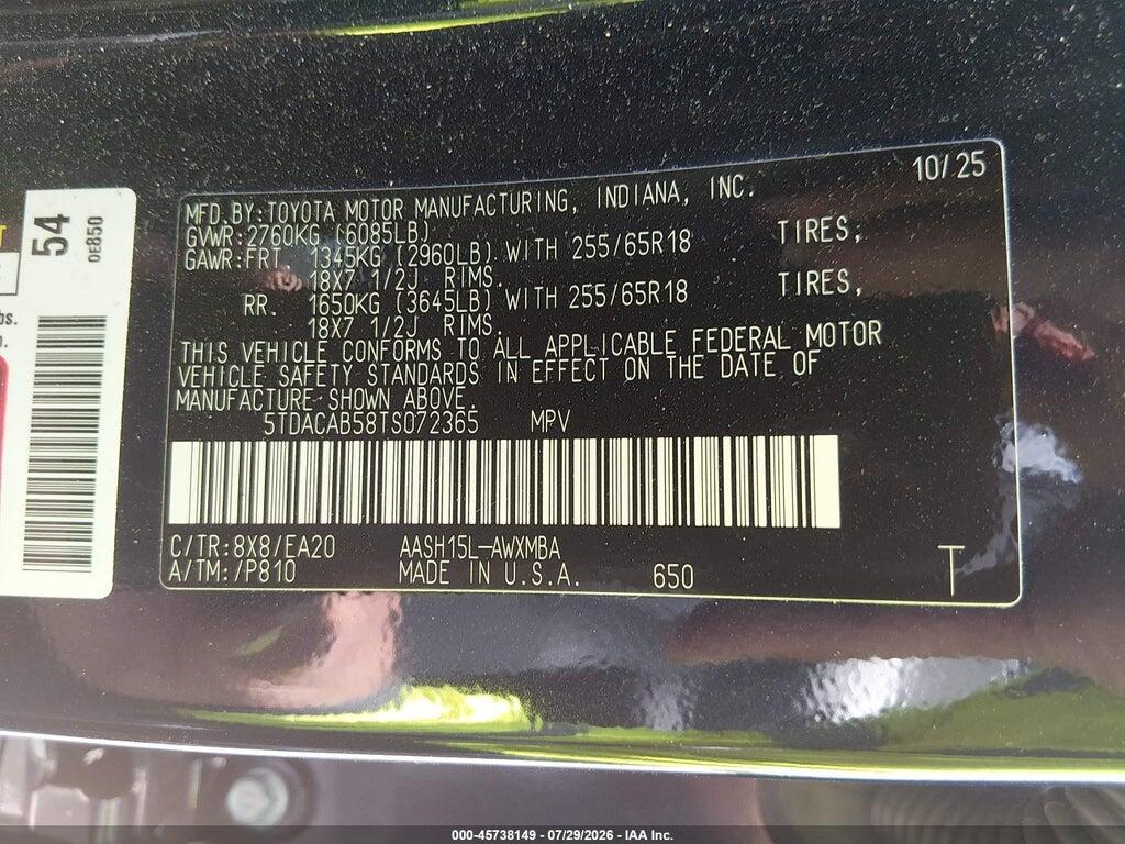 5TDACAB58TS072365 2026 TOYOTA GRAND HIGHLANDER HYBRID photo no. 9