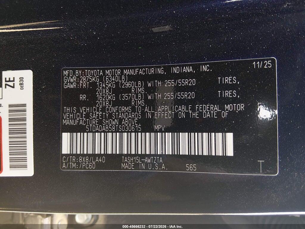 5TDADAB58TS030615 2026 TOYOTA GRAND HIGHLANDER HYBRID photo no. 9