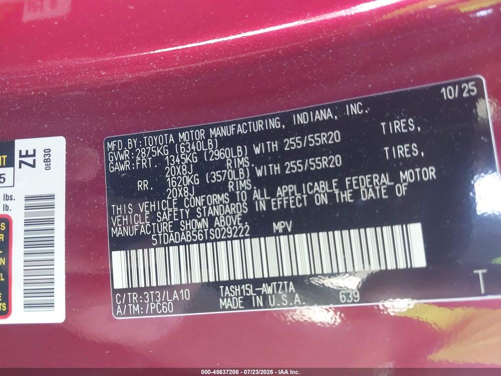 5TDADAB56TS029222 2026 TOYOTA GRAND HIGHLANDER HYBRID photo no. 9
