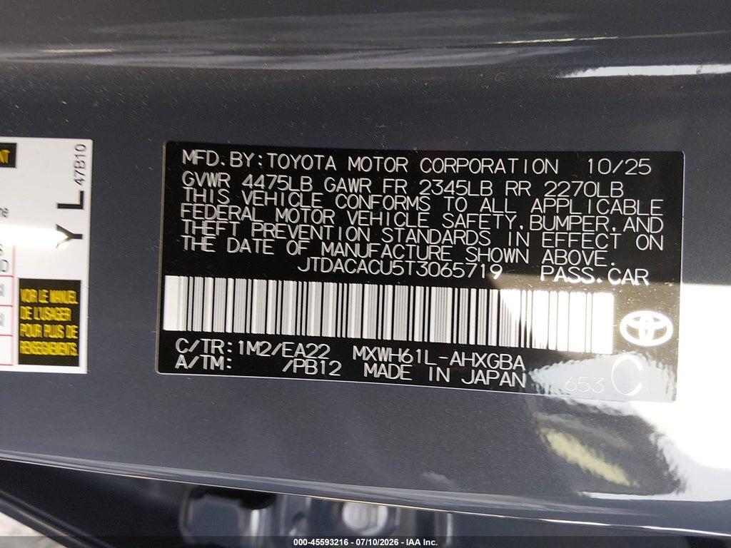 JTDACACUST3065719 2026 TOYOTA PRIUS PLUG-IN HYBRID photo no. 9