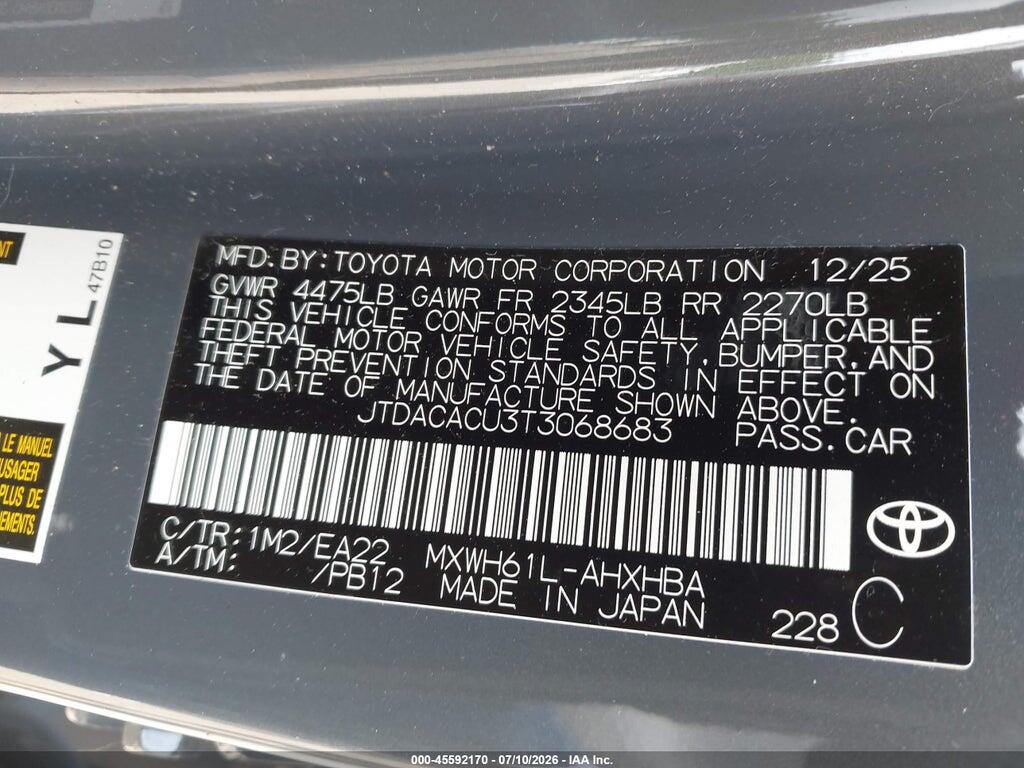 JTDACACU3T3068683 2026 TOYOTA PRIUS PLUG-IN HYBRID photo no. 9
