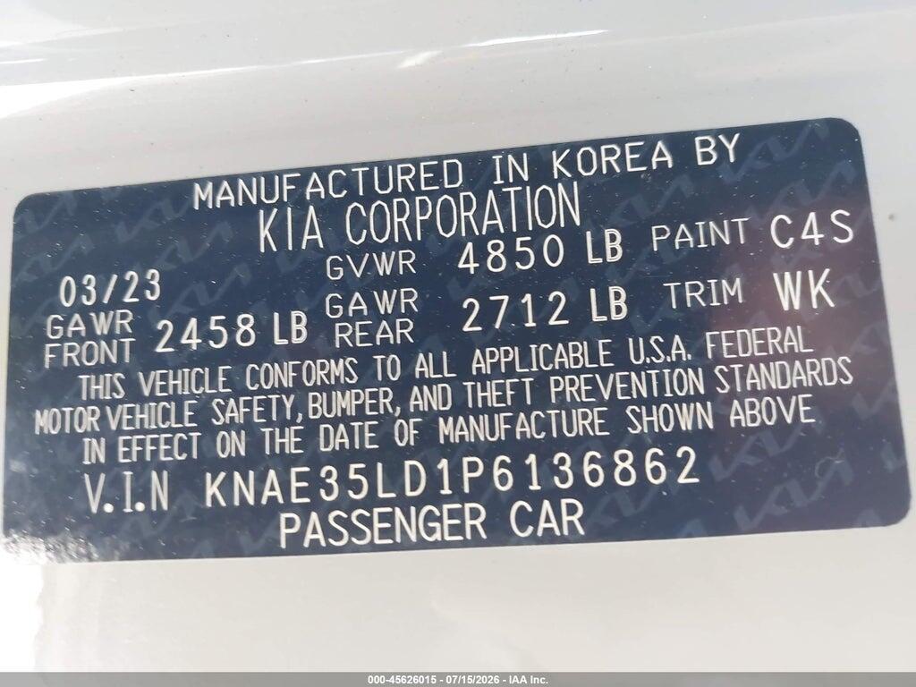 KNAE35LD1P6136862 2023 KIA STINGER photo no. 9