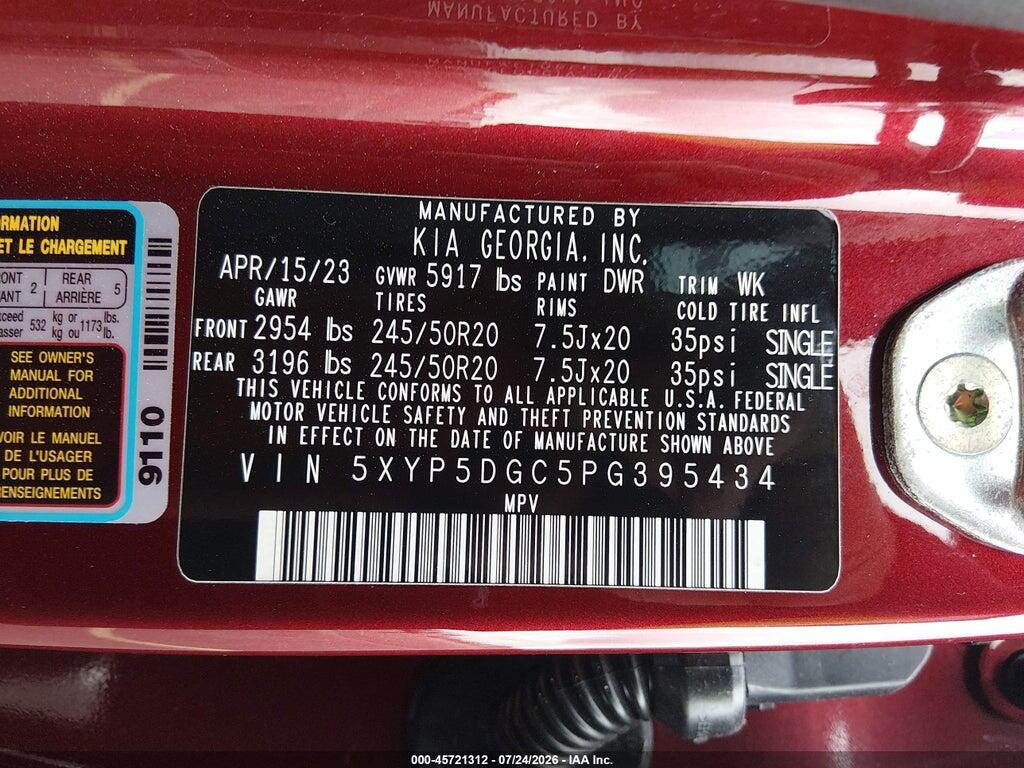 5XYP5DGC5PG395434 2023 KIA TELLURIDE photo no. 9