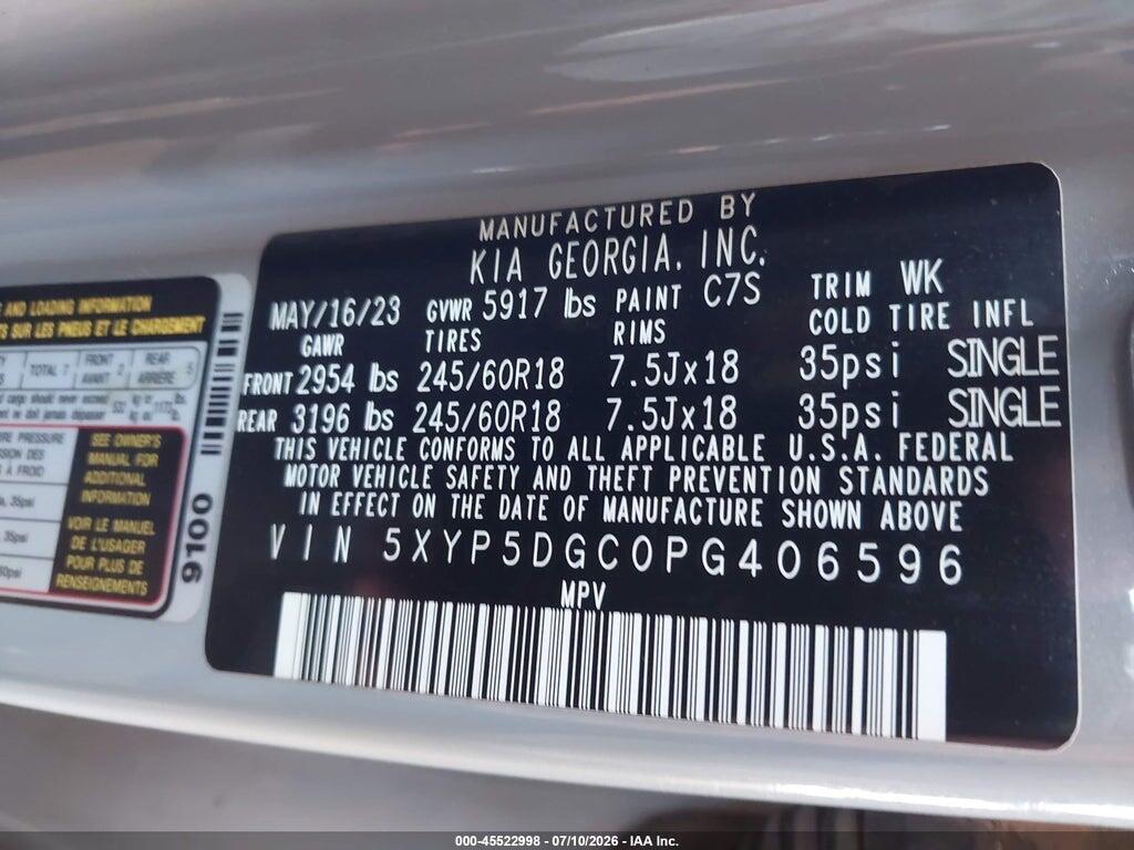 5XYP5DGC0PG406596 2023 KIA TELLURIDE photo no. 9